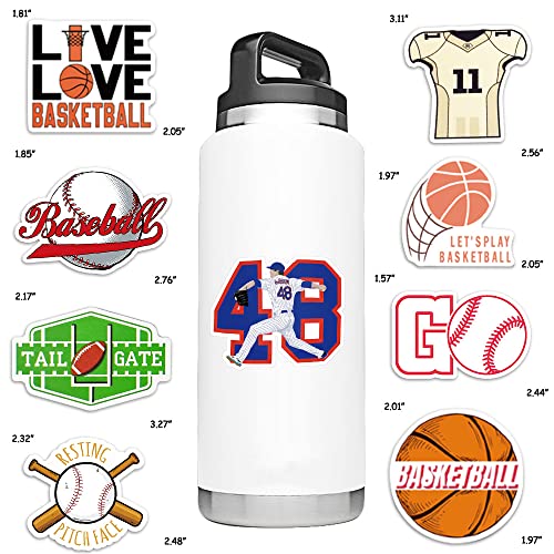 Susihi 155Pcs Sports Stickers For Kids Baseball Stickers For Water Bottles Basketball Stickers For Laptop Football Helmet Stickers Waterproof Vinyl Sports Stickers For Scrapbooking #TOP1