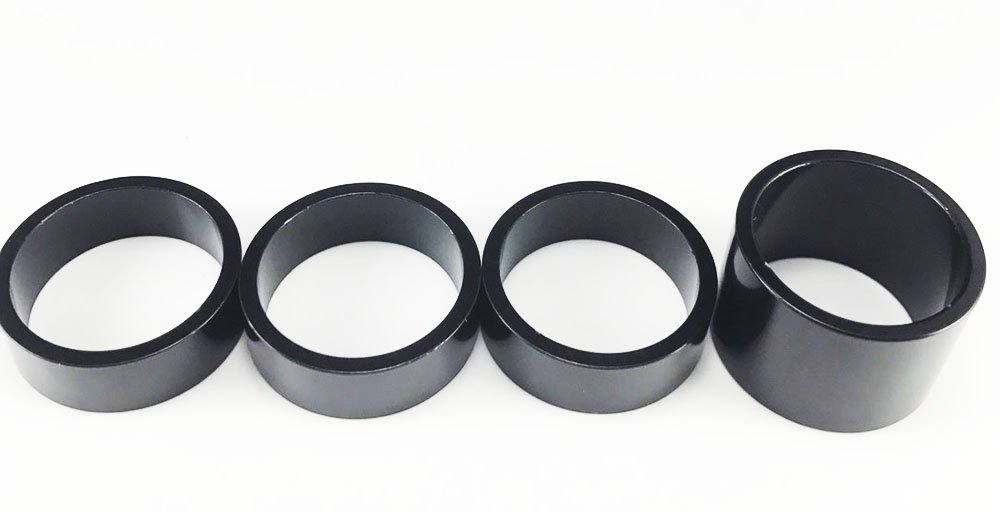 1" Alloy Bike Headset Spacer Kit,Headset Spacers 4PCS (20mm-10mm-10mm-10mm),Black