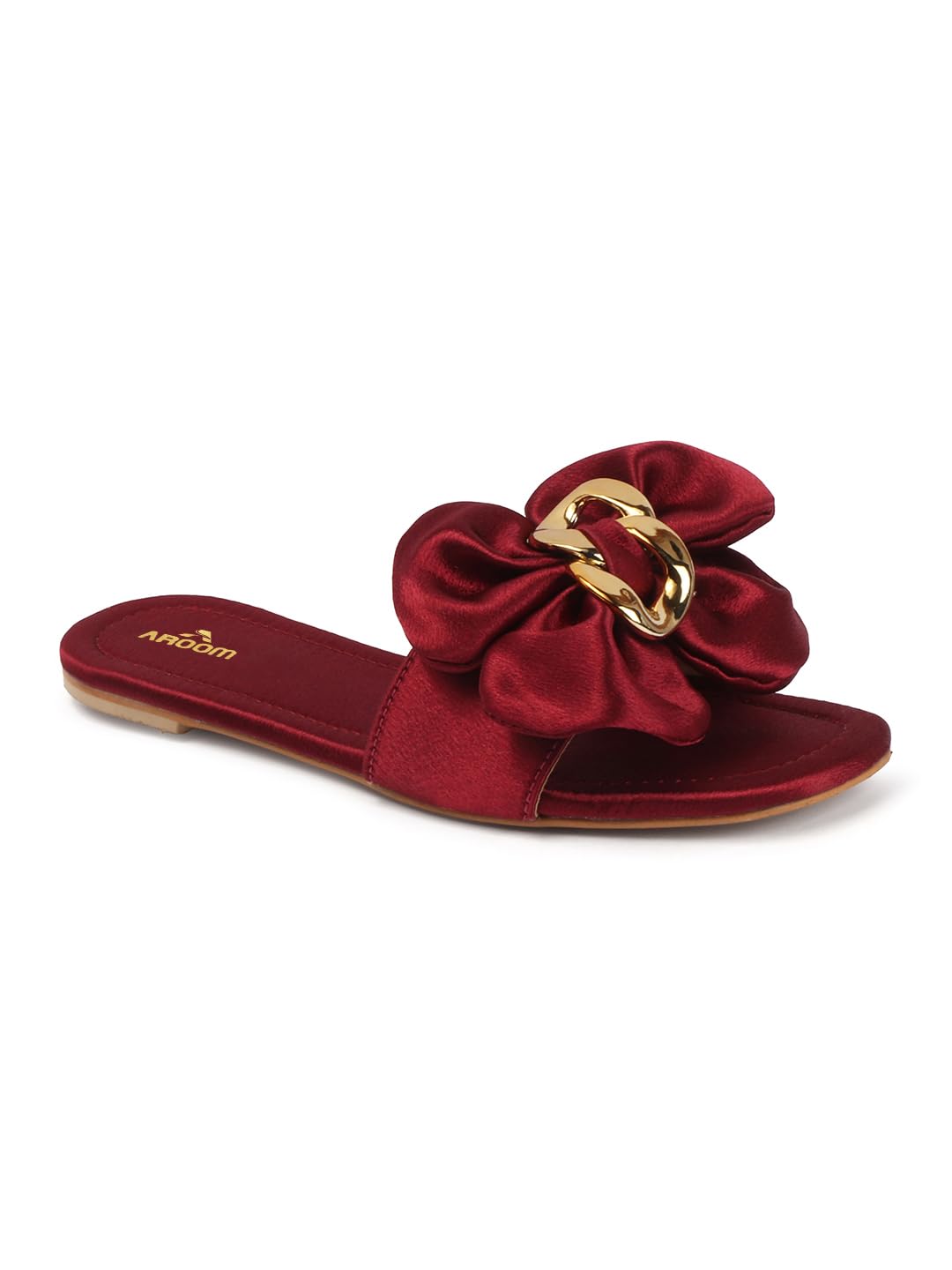 aroom Women’s Bows Embellished Flat Slide Sandals with Cushioned Footbed for Festive-picture-31
