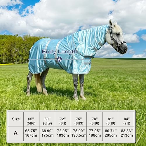 Sábana de malla con protección UV para caballos contra insectos y calor 7