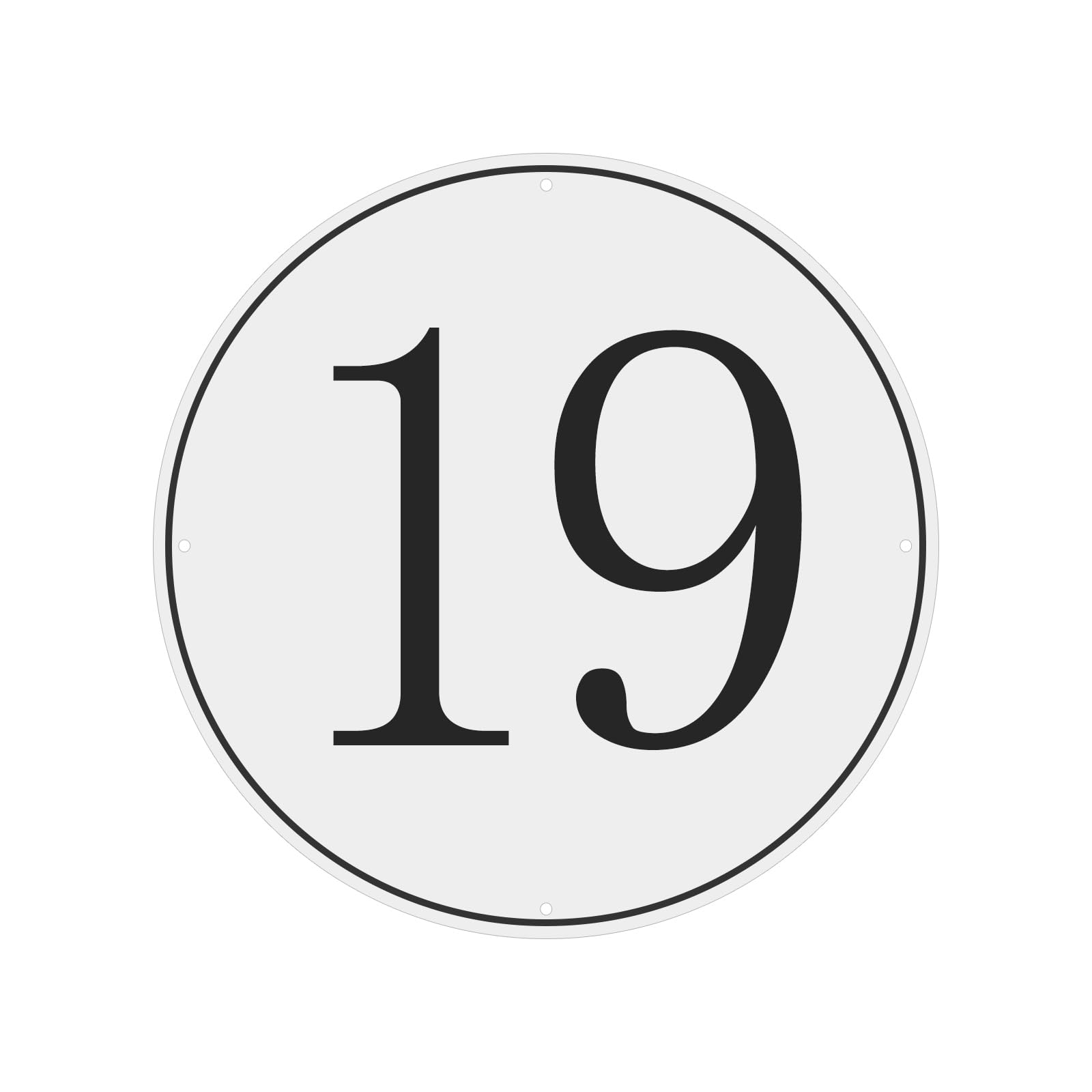PATIKIL Large Metal Number Sign, 12" Diameter Aluminum Number 19 Sign Plate Area Marker Parking Weather-Resistant Signs for Indoor Outdoor Use