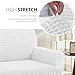 NICEEC Loveseat Slipcover White Loveseat Cover 1 Piece Easy Fitted Sofa Couch Cover Universal High Stretch Durable Furniture Protector Love Seat with Skirt Country Style (2 Seater White)