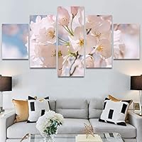 SIGNWIN 5 Panel Canvas Wall Art Modern Art Bohemian Bouquet Colorful Cool Floral Group Multicolor Photography Realism for Home Decorations Ready to Hang - 60