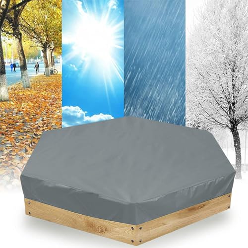 Funda para arenero hexagonal impermeable gris de exterior 3