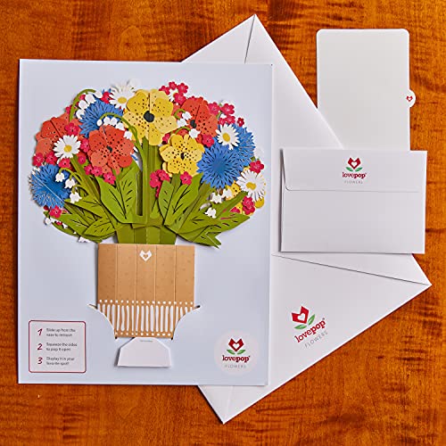 Lovepop Wildflower Bouquet - 10.25X7-3D Paper Flower Greeting Card, Spring Card For Wife Mom Or Friend, Anniversary Pop Up Paper Bouquet, Thinking Of You #TOP5