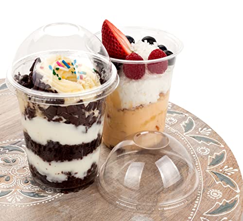 Image of Golden Apple Cup series, 12oz-50sets Plastic clear cups with Dome lid no hole