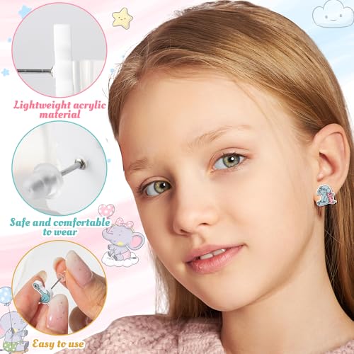 Cute Animal Cartoon Stud Earrings - 10Pairs Funny Elephant and Piggie Pigeon Bird Duck Book Character Studs Mix & Match Back to School Jewelry Earrings Gift for Teachers Appreciation Gift4