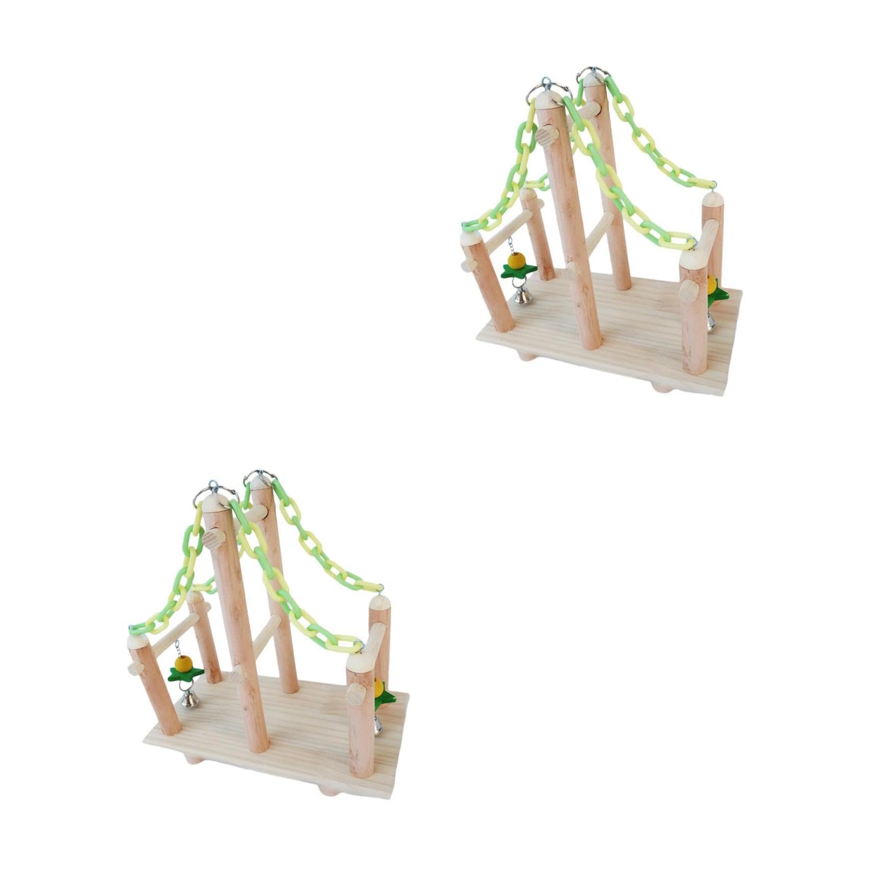 BESPORTBLE 2 Set Giocattolo Pappagallo Giocattolo Per Uccelli Con Scala Di Corda Giocattoli Scala Per Uccelli Animale Domestico Calopsitta Forniture Di Pappagalli Portatile Bambino Di Legno