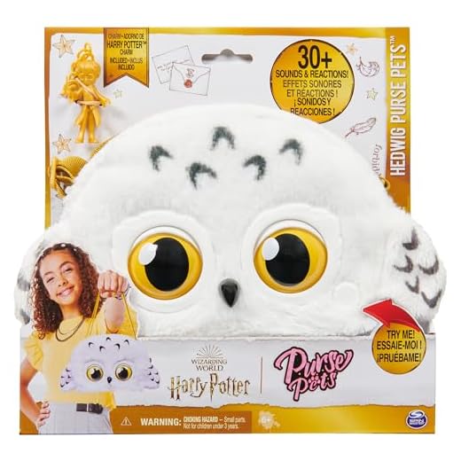 PURSE PETS - BOLSO MASCOTA INTERACTIVA - Wizarding World, Harry Potter - Bolso niña y Mascota Interactiva Hedwig Purse Pets con más de 30 Sonidos y Reacciones - 6066127 - Juguetes niña 6 años +