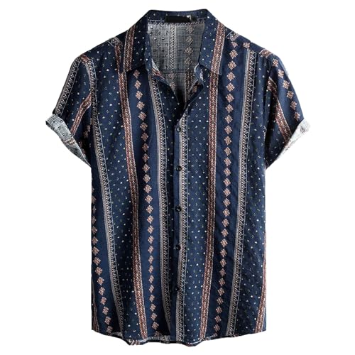 Camisa Casual Hombre EláStica,Camiseta Corta Hombre De Trabajo,Casual de Manga Corta para Playa Verano Estilo Hawaiano Informal Ligera y Polo T Shirt Top