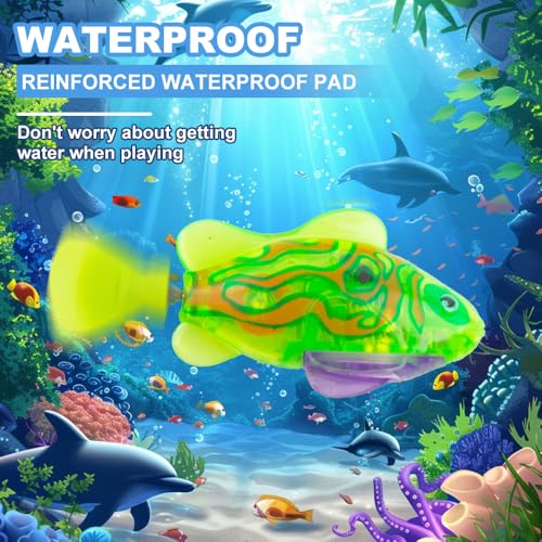 WDKXCN 6 Stück Roboter Fisch, Elektronische Fisch mit Leuchtende, Robo Fische für Kinder, Schwimmender Fisch Badewanne Spielzeug Elektrisch, Fisch Spielzeug für Kinder Badewanne Robo Fish