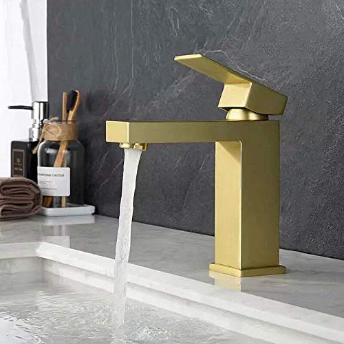 Mélangeur d'eau froide et chaude laiton mitigeur carré de lavabo salle de bain