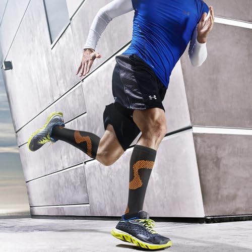 Image of fenglaoda 8 Pairs Compression Socks for Men & Women 20-30 mmHg Knee High Nurse Pregnant Running Medical and Travel Athletic