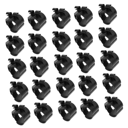 Hemobllo 25 Piezas Abrazadera de tubo de plástico abrazadera para aire acondicionado clip de aire acondicionado Abrazadera de agua clip para tubería de agua correa de tubo el plastico Negro