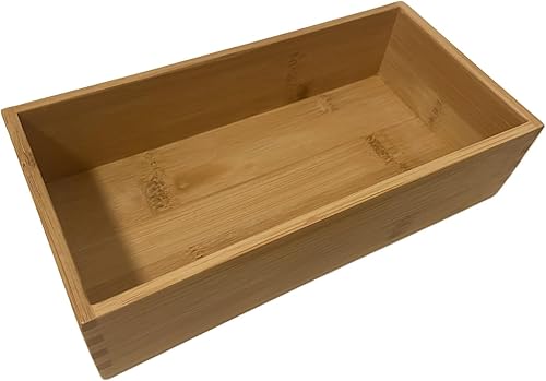 Organizador de cajones de bambú, organizador de utensilios de cocina, suministros de oficina, organizador de escritorio, bandeja de cubiertos de