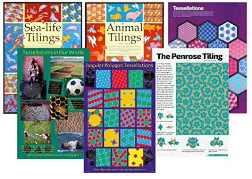 Affiches mathématiques pédagogiques lot de 6 posters géométrie pavage tessellation