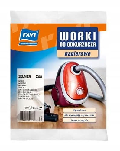 Ravi Zelmer Z08 Cobra worki do odkurzacza, 5 sztuk + 2 filtry, wielokolorowe, jeden rozmiar