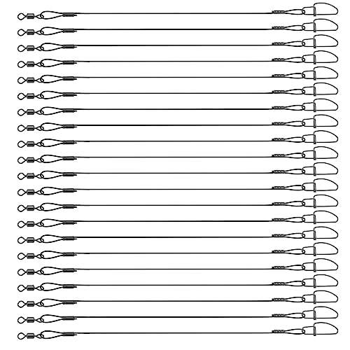 VGOL 30PCS Fishing Wire Leaders 45kg/100lb 50cm/19inch Stainless Steel Anti-Bite Fishing Lure Wire Leader Rigs with Swivels and Snaps for Outdoor Fishing