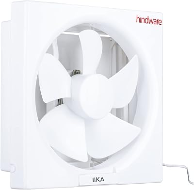 Ilka 200mm Exhaust Fan for Kitchen or Bathroom with Auto Dust Protection Shutter, Overload Protection and Powerful Air Suction For Odourless, Clean and Fresh Air (White)