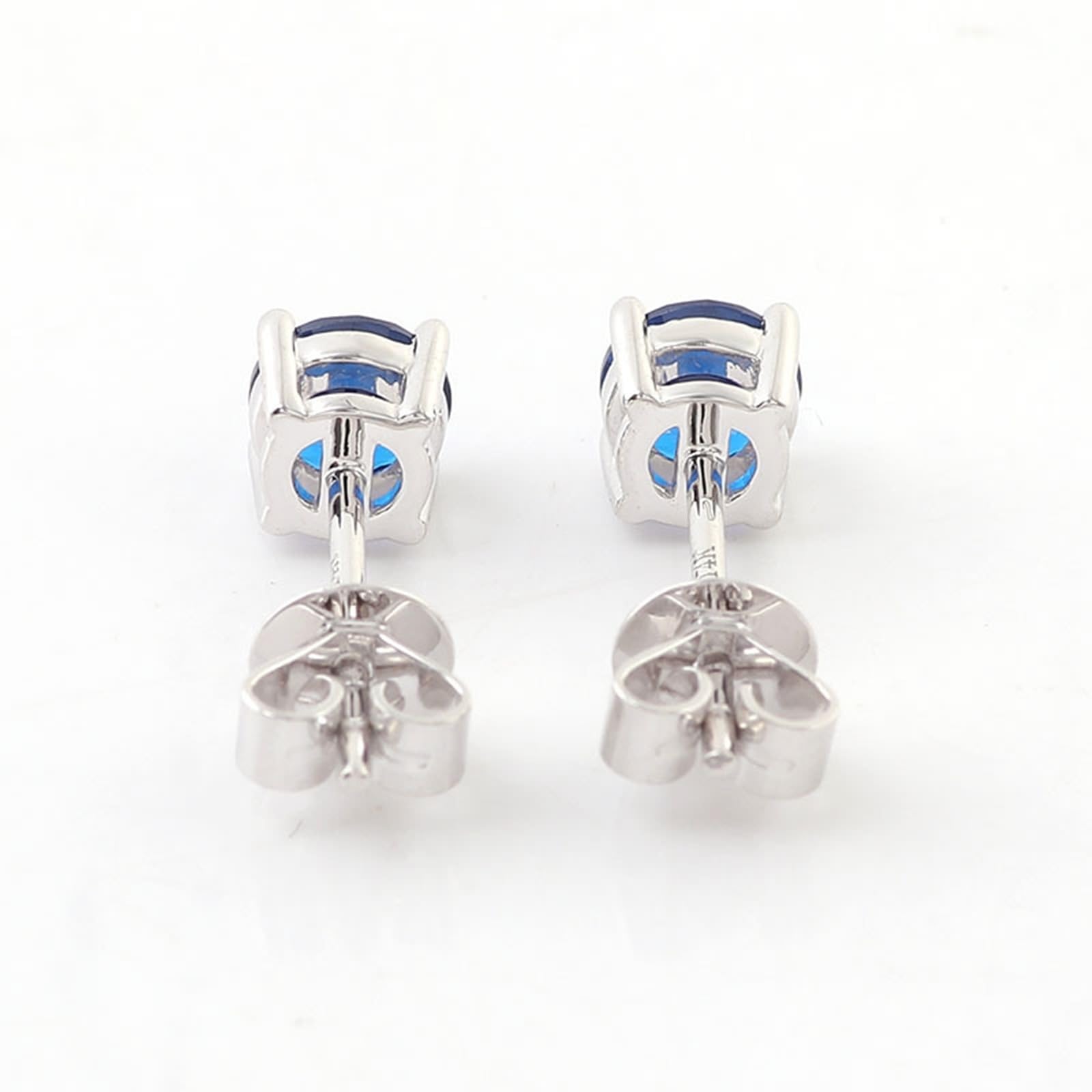 Epinki Weiß Gold 18 Karat 750 Ohrstecker Echter Schmuck, Klassiker Ohrstecker Weihnachten mit Labor Erstellt Saphir Blau 2ct, 18K Gold Ohrringe Hängend