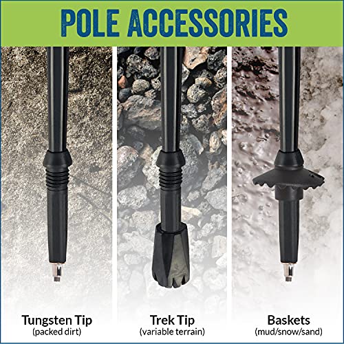 York Nordic Hiking & Walking Poles - Cushion Foam Trek/Hiking Grips - Lightweight, Adjustable, and Collapsible -2 Pieces Adjustable w/flip Locks, and Travel Bag (Galaxy) - Heights 5\'4\"-6\'2\" - Thumbnail 5