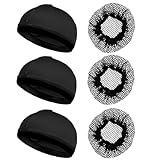 Haarnetz Zum Schlafen, 6 Stück Wave Cap, Schlafhaube Haare Schützen, Kopftuch Herren, Hair Net, Wig Cap