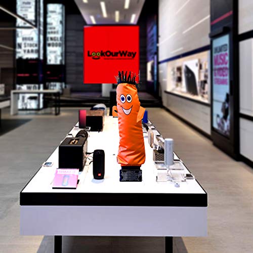 Image of LookOurWay Air Dancers Mini Inflatable Tube Man Set - 29 inch Wacky Waving Inflatable Tube Guy with Blower for Desktop Advertising - Orange