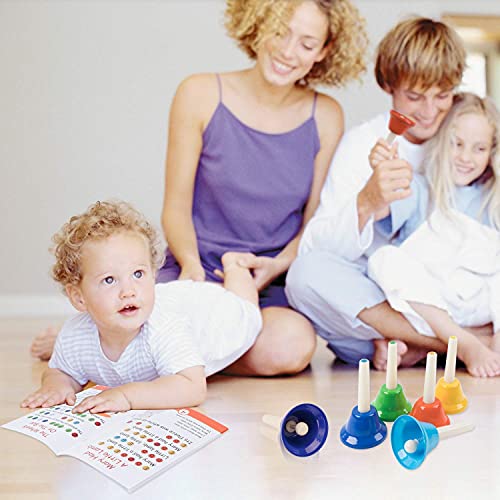 Vangoa Hand Bells Set 8 Note Handbells Set Colorful Diatonic Metal Bells Musical Toy Percussion For Kids Toddlers Children Musical Teaching Church Chorus Wedding Family Party #TOP4