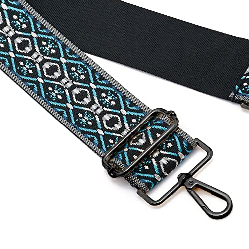 Image of ZOOEASS Nickel Buckles Wide Shoulder Strap Adjustable Replacement Belt Gun Buckles Guitar Style Crossbody Bag Strap