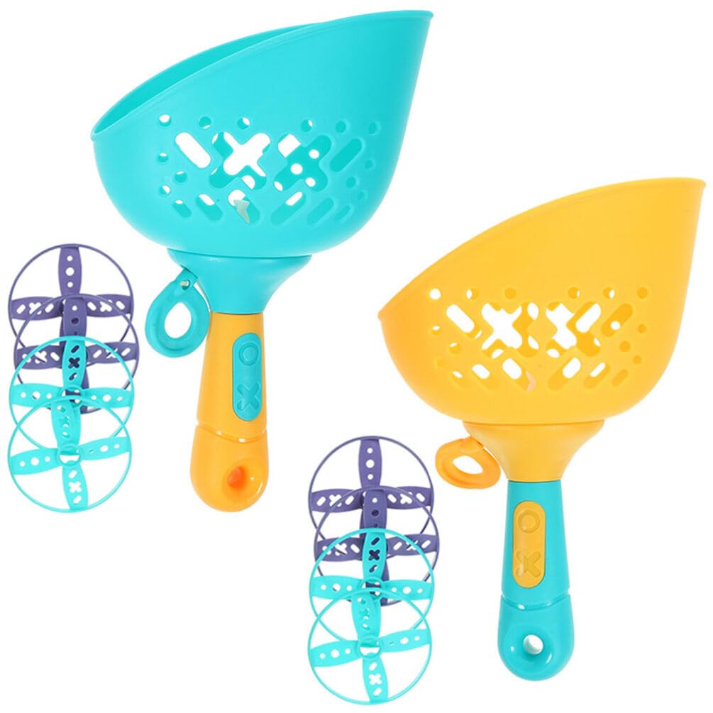 Alasum Flying Disc Launcher Toys, 2 Sets Kids Outdoor Flying Saucer Toys Disc Launcher Tool Kits for Boys Girls Christmas Birthday, Kids Outside Games