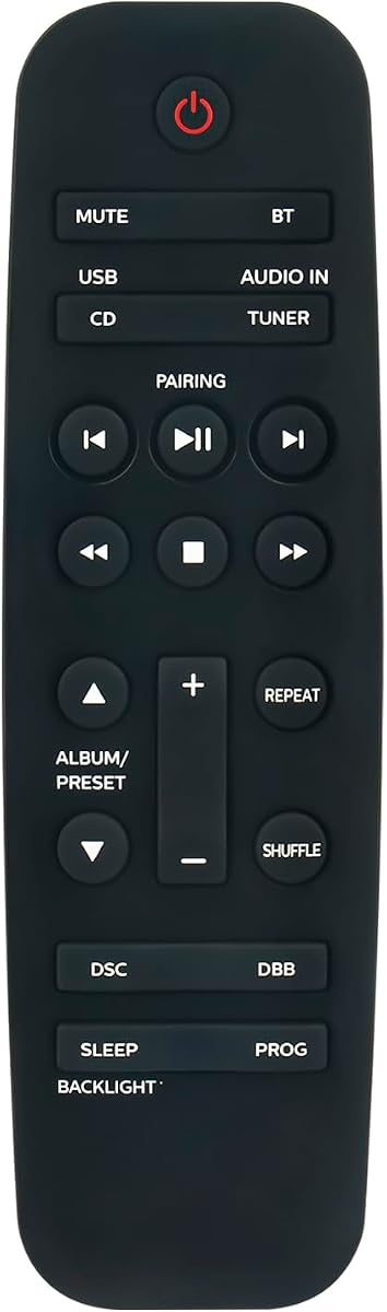 Reemplace el control remoto apto para reproductor de CD Philips, radio FM USB | Sistema estéreo portátil Boombox con control remoto AZ700T