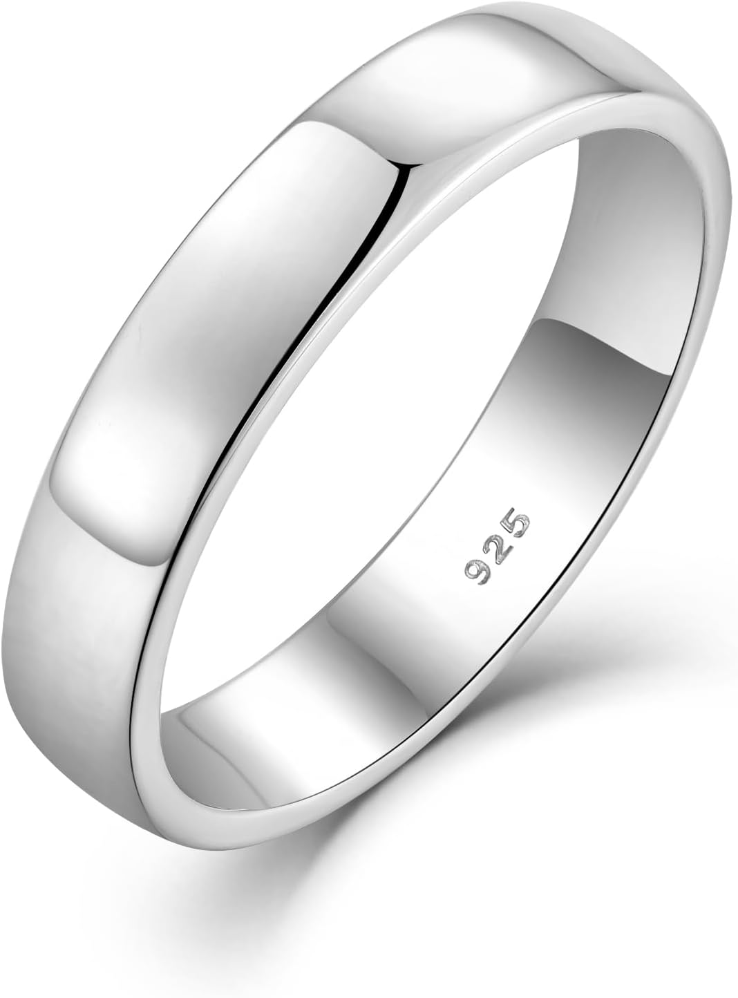 STARCHENIE Solid 925 Sterling Silver Wedding Band Ring, 2mm 3mm 4mm 5mm 6mm 7mm 8mm Width, Comfort Fit High Polish, for Men and Women