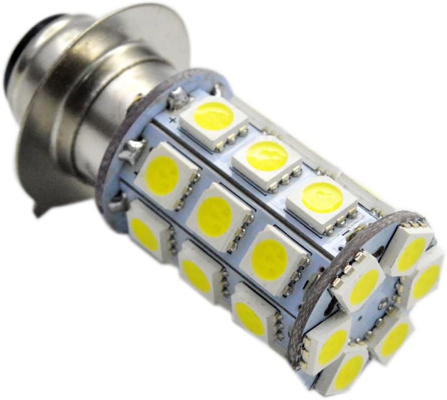 Ruiandsion H6M P15D Fog Light Bulb DC 6-30V 5050 27SMD 600lm Replacement Bulb for Motorcycle Light Fog Light DRL Daytime Driving Lamp，6000K White (Pack of 1)