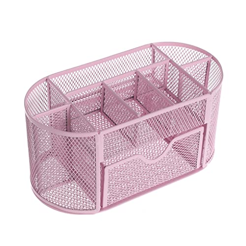 Desk Accessories Pink Pen Stationary Organiser, Cute Office Supplies Pen and Marker Desk Supplies Organisers, Desk Storage Organiser Stationary for Girls Desk Accessories Aesthetic with Drawer.