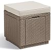 Starplast Industries Cuscino Per Box In Rattan, Colore Cioccolato/Mocca, Con Federa Per Sgabelli