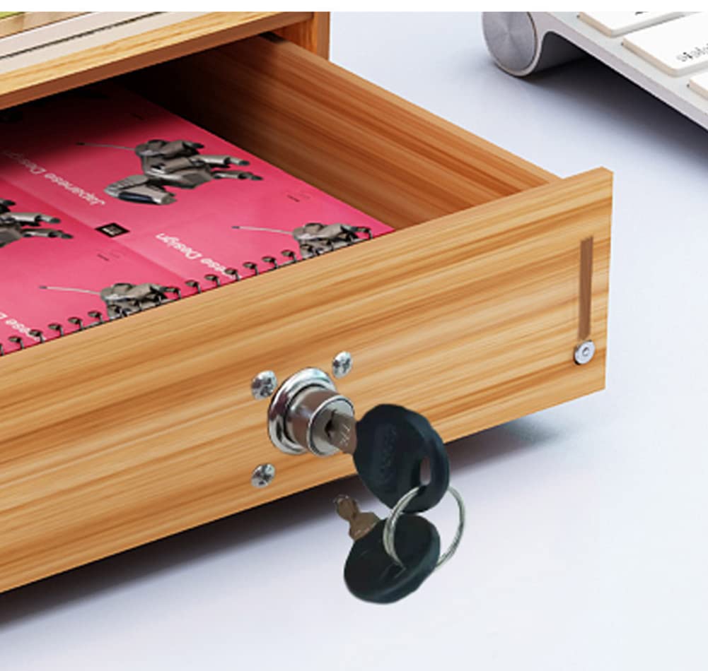 Schreibtisch-Organizer aus Holz mit abschließbarer Schublade, großes Aufbewahrungsregal, Aktenhalter, Papier/Zeitschriftenhalter, Sortierer, Bürobedarf