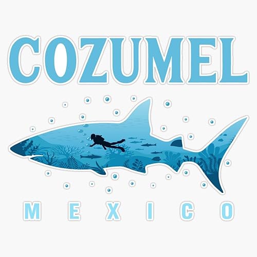Cosumel México - Adhesivo de vinilo para buceo, impermeable, para laptop, pared, ventana, 5 pulgadas