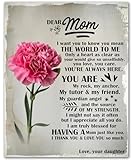 Dear Mom Floral Tribute - Heartfelt Mother Poem Wall Art - Gifts for Mom from Daughter Meaningful - Mothers Day Quotes Print - Sentimental Poster Decor for Home Bedroom Office - 8x10 Inch Unframed