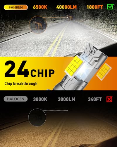 Image of Termitor 2026 Upgraded H7 light Bulb 40000LM 900% Brighter 6500K White Super Bright, 1:1 H7 Mini Size Fog Lights with Cooling Fan Plug & Play Non-Polarity, Canbus Ready, IP68 Waterproof, Pack of 2