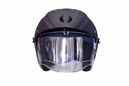 Apple Gruze Female High Impact ABS Material Shell Helmet with Plain Visor, Glossy Volcano Black, 580 mm