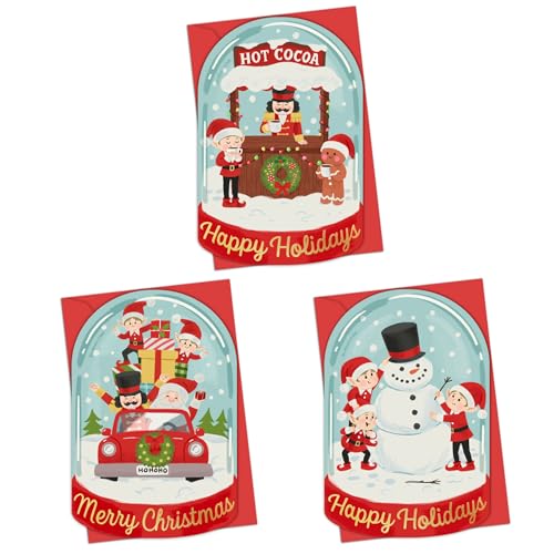 Snow Globe Shaped Christmas Cards With Envelopes - Boxed Set