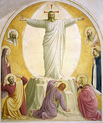Cuadro la Transfiguración de Jesús lienzo decorativo Fra Angelico mural 60x90cm