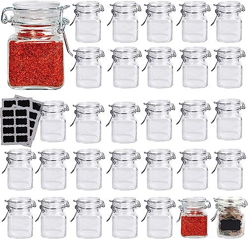 Lawei 30 Stück Einmachgläser 100ml Mini Luftdichte Drahtbügelgläser Frischhaltendosen Gläser mit Bügelverschluss Vorratsglas für Marmelade Tee Gewürz Kaffee