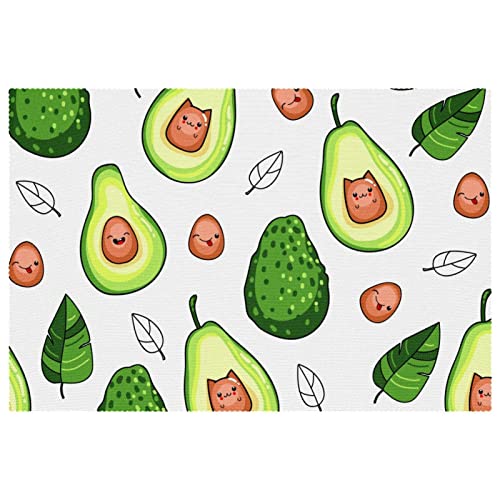 Sets de table anti-taches et chaleur lot de 6 avocats pour protéger votre table - 2