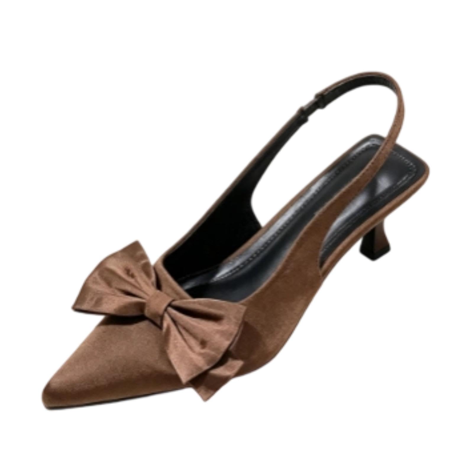 Generico Décolleté Donna Slingback a Punta con Fiocco e Tacco Basso