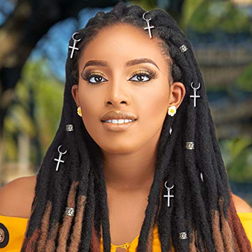 Formery 5Pcs Braid Clips Silver Cross Hair Charms Accessories Dreadlock Rings Jewelry Hair Accessory For Women And Girls #TOP5
