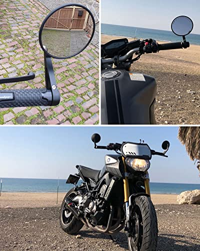 KEMIMOTO Billet Aluminum Bar End Mirrors