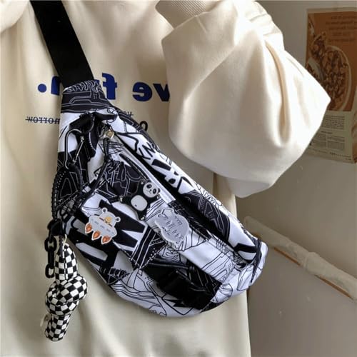 Checkered Crossbody Bag Charms Canvas Fun Pattern Checkered Bum Bag Alt Spacious Bum Bags Trendy Grid Shoulder Bags 20252