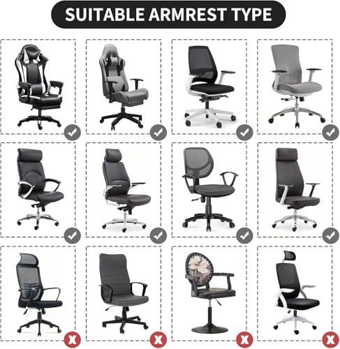 Image of FORCHEER Office Chair Armrest Covers Stretchable Water Resistant Spandex Stretch Jacquard Elastic Band Computer Office Chair Arm Pad Covers Chair Slipcover for Desk Chairs Arm 2P-Camel