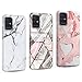 TVVT 3X Marmo Cover per Samsung Galaxy A51 4G, Silicone Morbido Ultra Sottile Case con Motivo in Marmo, Custodia Protettiva AntiGraffio TPU Bumper Flessibile Case Cover - Bianco, Rosa, Geometria